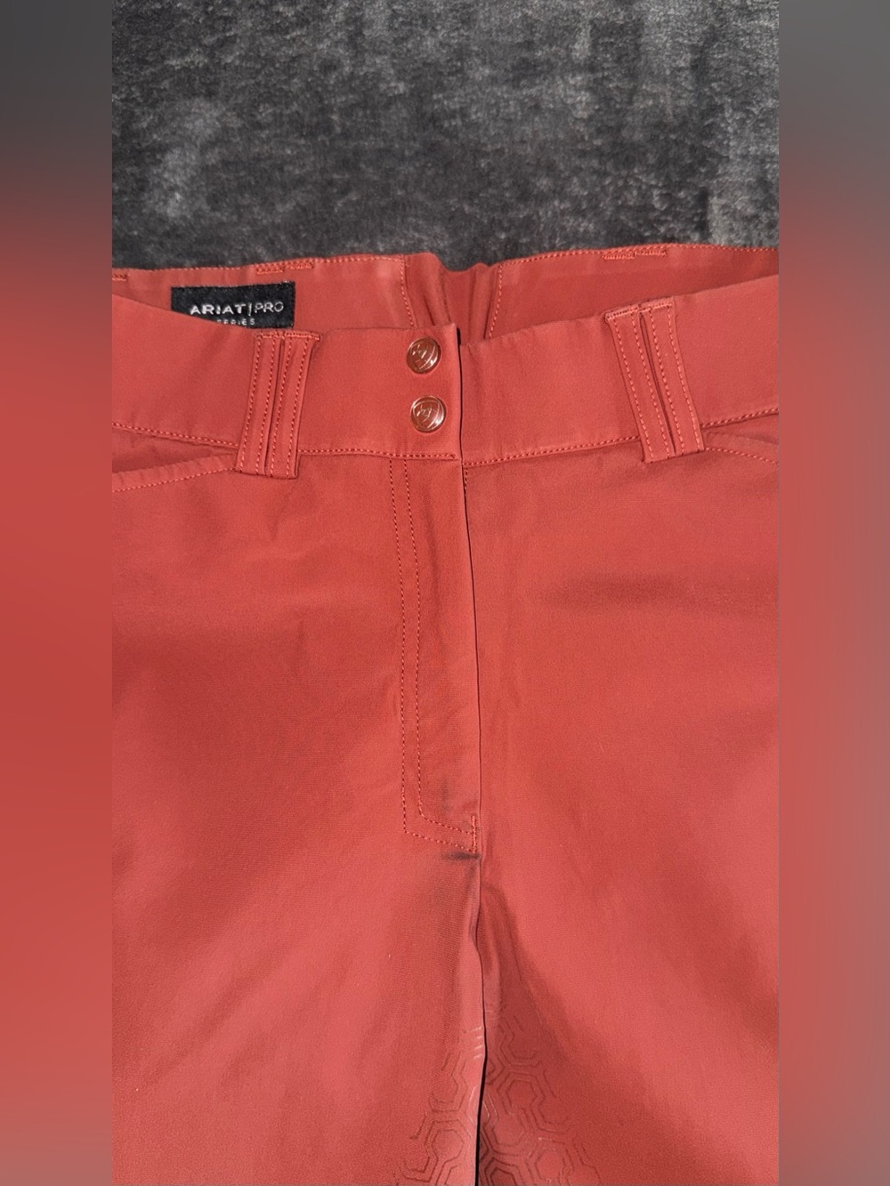Ariat Tri Factor Full Seat Breeches | 32R |FIRED BRICK - Picture 2 of 4
